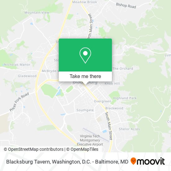 Blacksburg Tavern map