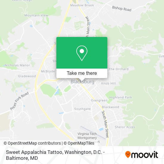 Sweet Appalachia Tattoo map