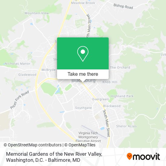 Memorial Gardens of the New River Valley map