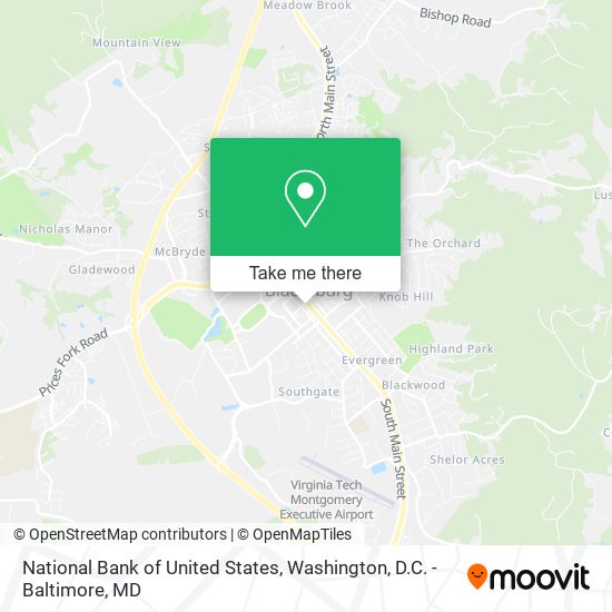 Mapa de National Bank of United States
