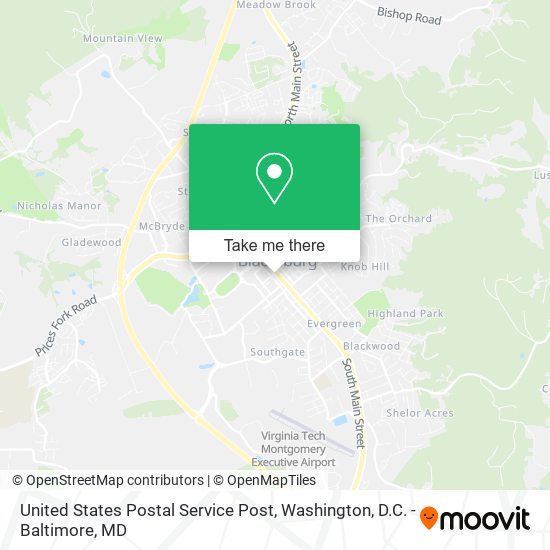 Mapa de United States Postal Service Post
