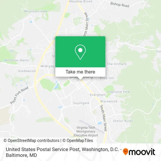 United States Postal Service Post map