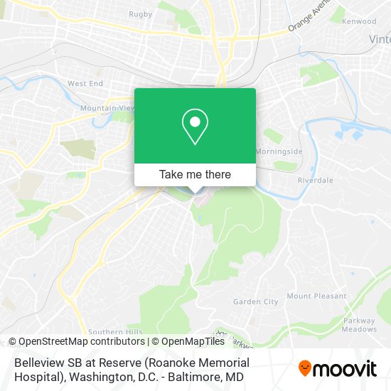 Belleview SB at Reserve (Roanoke Memorial Hospital) map