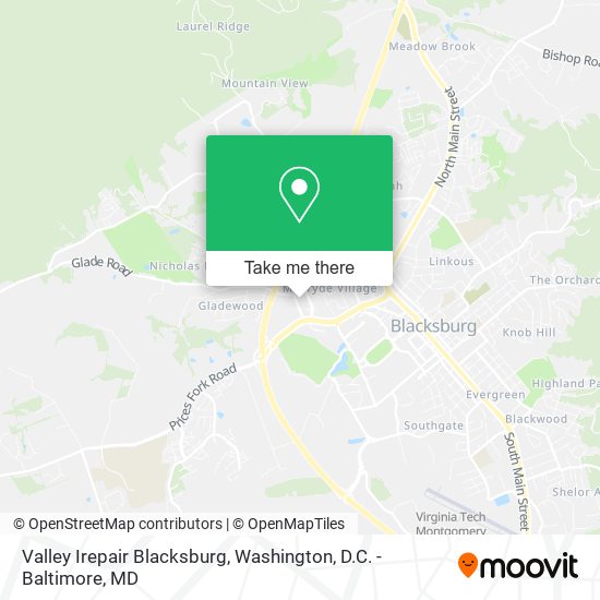 Mapa de Valley Irepair Blacksburg