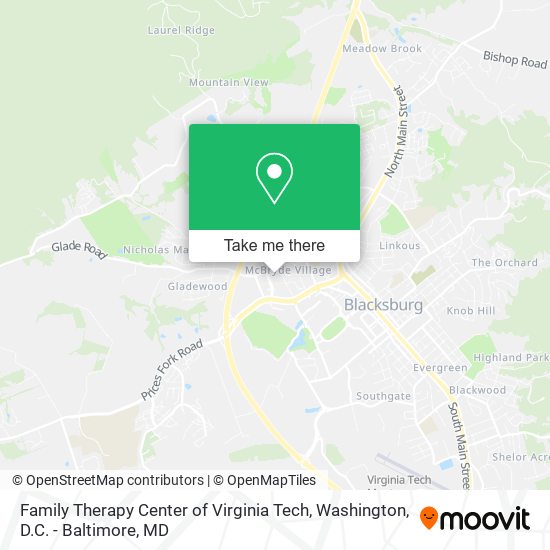 Family Therapy Center of Virginia Tech map