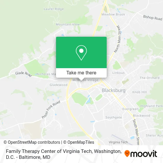 Family Therapy Center of Virginia Tech map