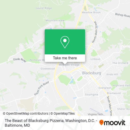 The Beast of Blacksburg Pizzeria map