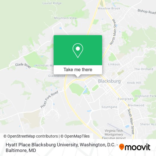 Hyatt Place Blacksburg University map
