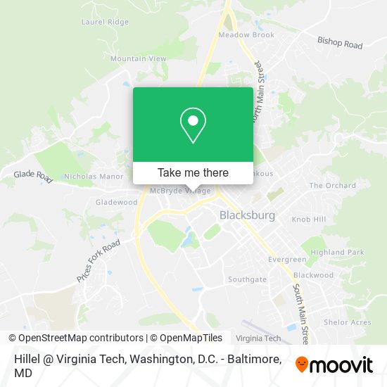 Mapa de Hillel @ Virginia Tech