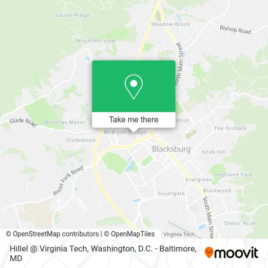 Hillel @ Virginia Tech map