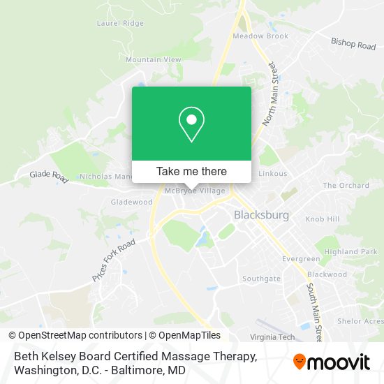 Mapa de Beth Kelsey Board Certified Massage Therapy