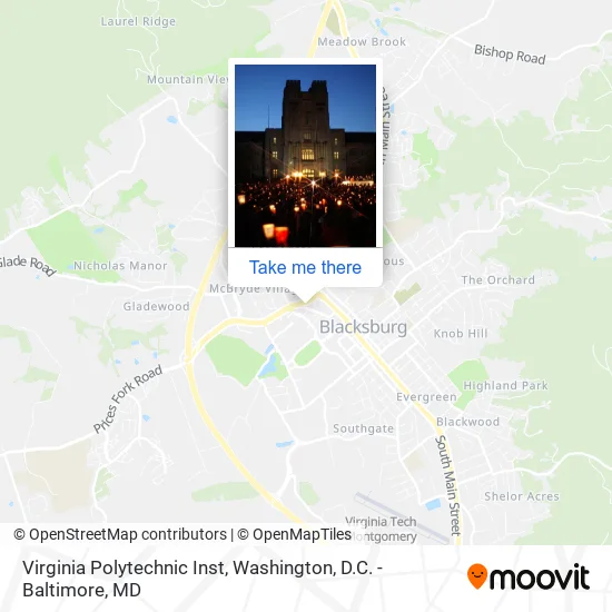 Mapa de Virginia Polytechnic Inst