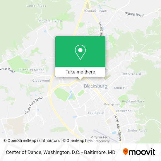 Center of Dance map
