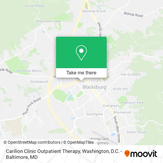 Carilion Clinic Outpatient Therapy map