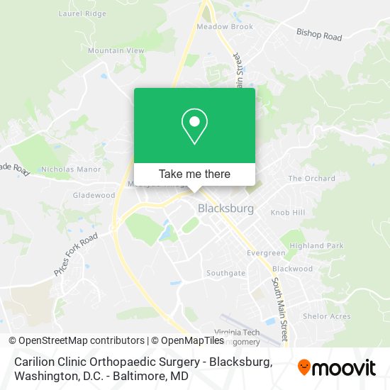 Mapa de Carilion Clinic Orthopaedic Surgery - Blacksburg
