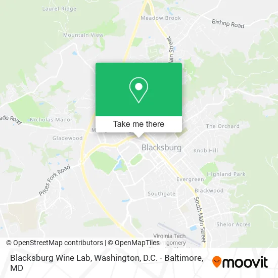 Blacksburg Wine Lab map