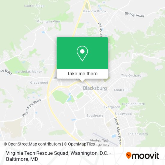 Virginia Tech Rescue Squad map