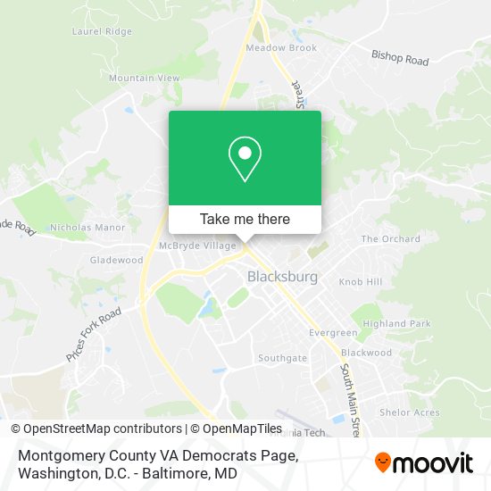 Montgomery County VA Democrats Page map