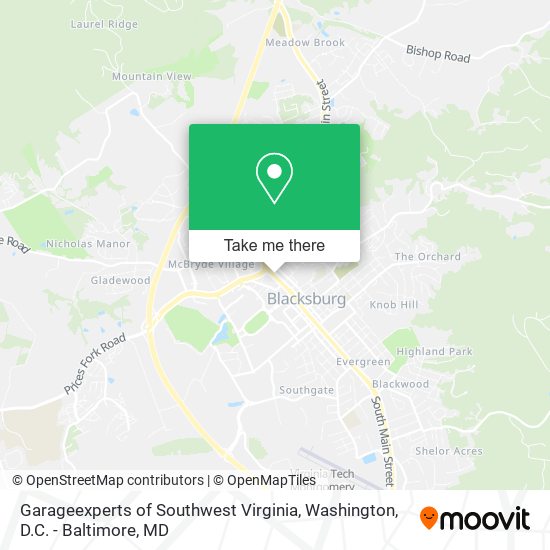 Mapa de Garageexperts of Southwest Virginia