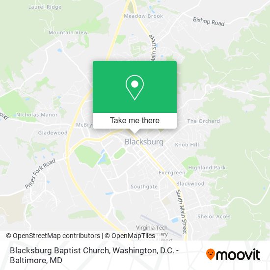 Mapa de Blacksburg Baptist Church