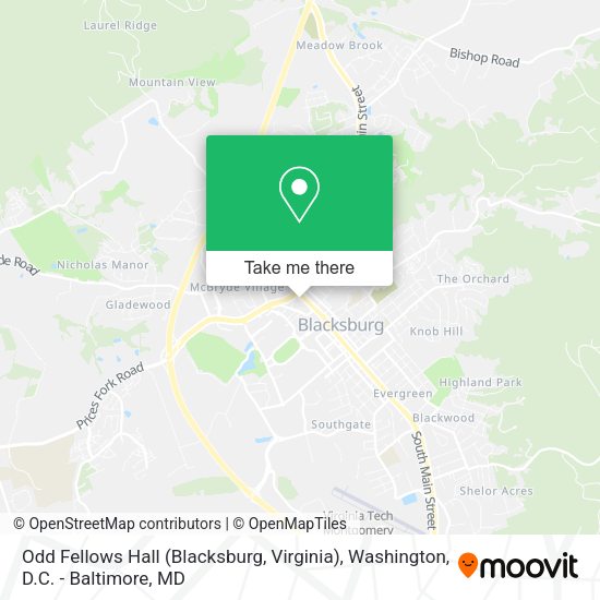 Odd Fellows Hall (Blacksburg, Virginia) map