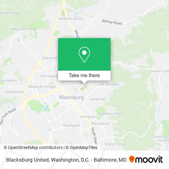 Mapa de Blacksburg United