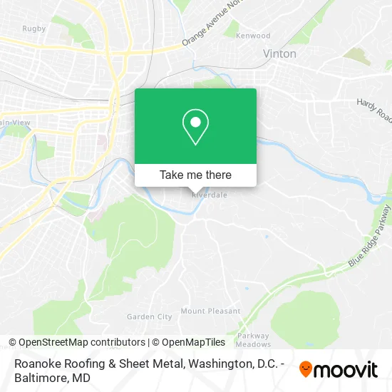 Roanoke Roofing & Sheet Metal map