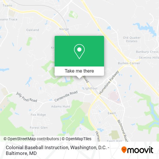 Colonial Baseball Instruction map