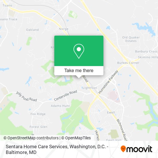 Sentara Home Care Services map