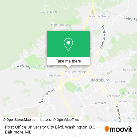 Post Office-University City Blvd map