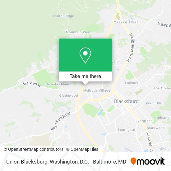 Mapa de Union Blacksburg