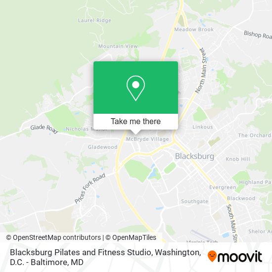 Mapa de Blacksburg Pilates and Fitness Studio