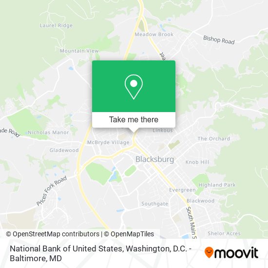 National Bank of United States map