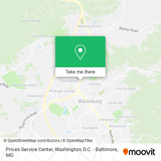 Prices Service Center map