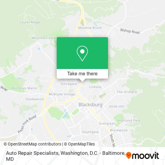 Mapa de Auto Repair Specialists