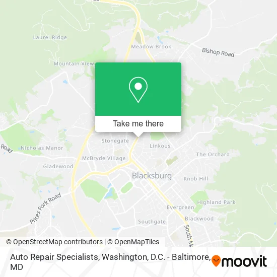 Auto Repair Specialists map
