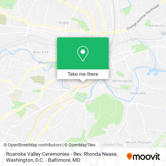 Mapa de Roanoke Valley Ceremonies - Rev. Rhonda Nease