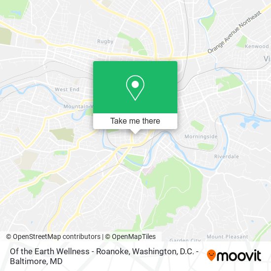Of the Earth Wellness - Roanoke map