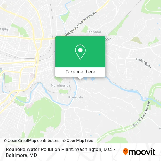 Roanoke Water Pollution Plant map