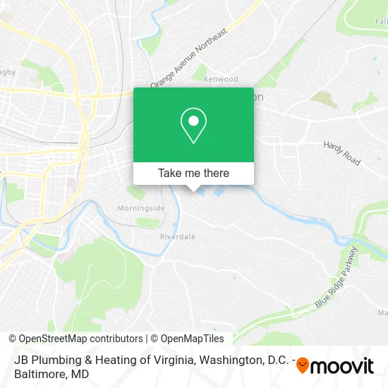 JB Plumbing & Heating of Virginia map