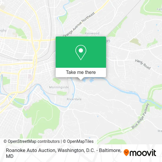 Roanoke Auto Auction map
