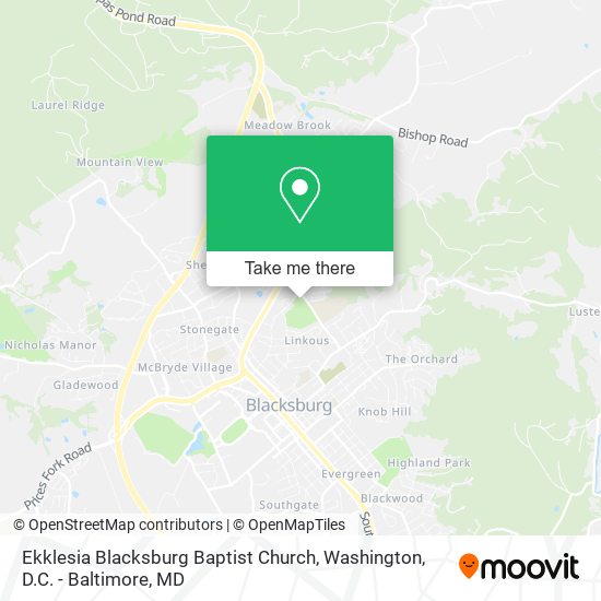 Ekklesia Blacksburg Baptist Church map