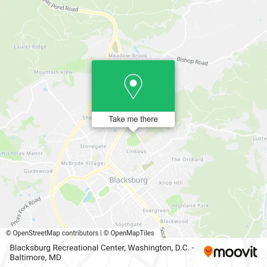 Blacksburg Recreational Center map