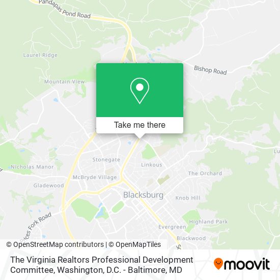 The Virginia Realtors Professional Development Committee map