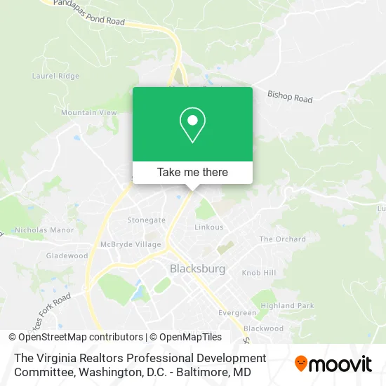 The Virginia Realtors Professional Development Committee map