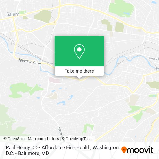 Paul Henny DDS Affordable Fine Health map