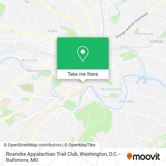 Mapa de Roanoke Appalachian Trail Club