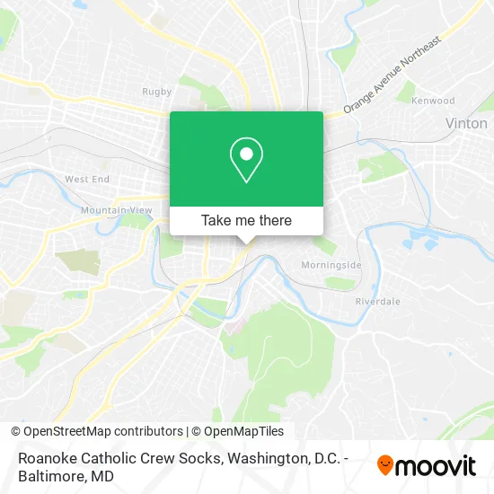 Roanoke Catholic Crew Socks map