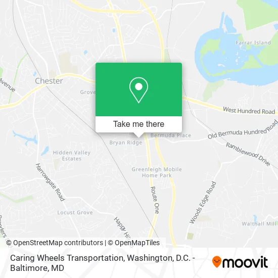 Caring Wheels Transportation map