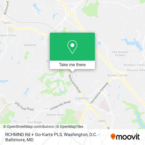 Mapa de RCHMND Rd + Go-Karts PLS